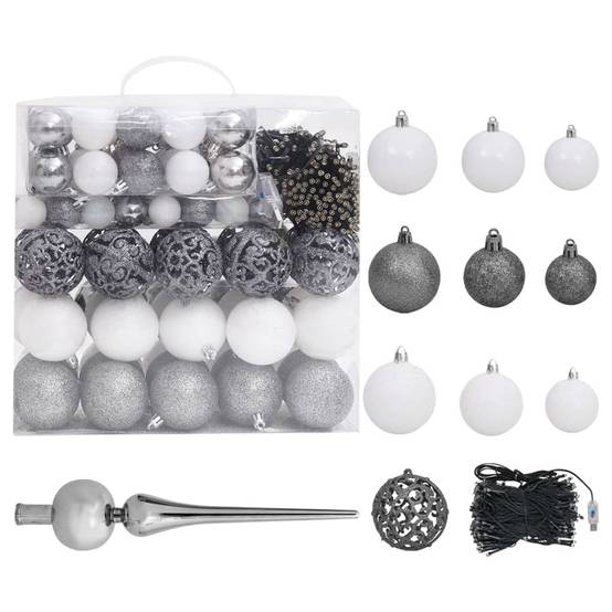 ComfortXL - Sapin de Noël réaliste PE Blanc 240cm avec LED et boules – ComfortXL Outdoor Living - Image 5