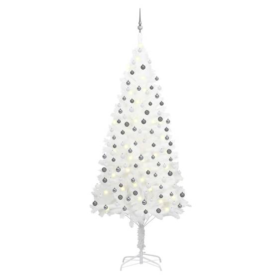 ComfortXL - Sapin de Noël réaliste PE Blanc 240cm avec LED et boules – ComfortXL Outdoor Living - Image 1