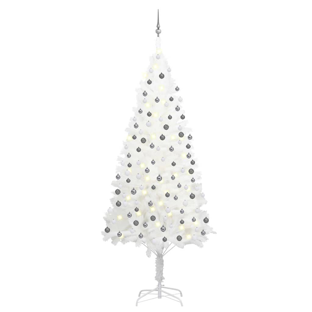 ComfortXL - Sapin de Noël réaliste PE Blanc 240cm avec LED et boules – ComfortXL Outdoor Living - Image 1