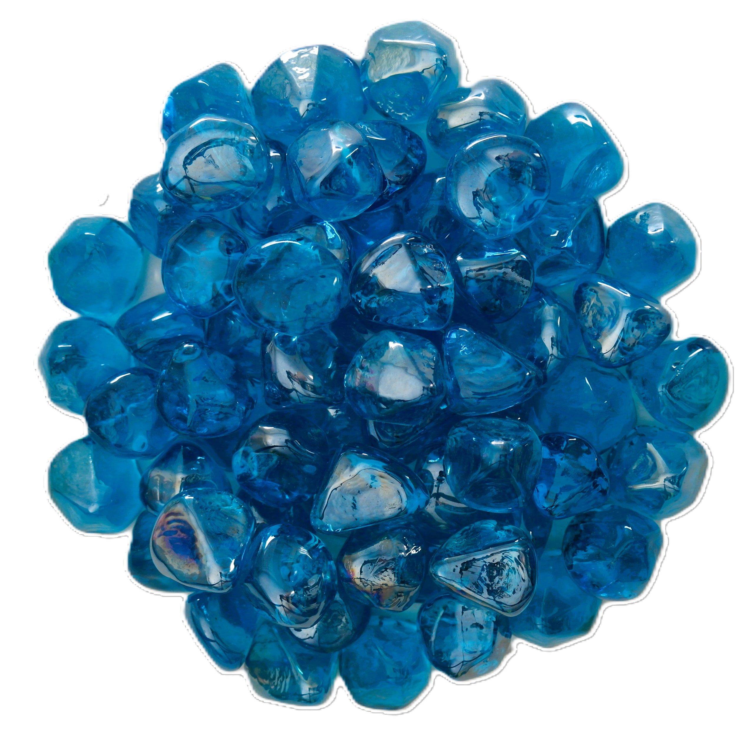 No name  - Galet de verre bleu 20/24 en berlingot de 1kg - Image 2