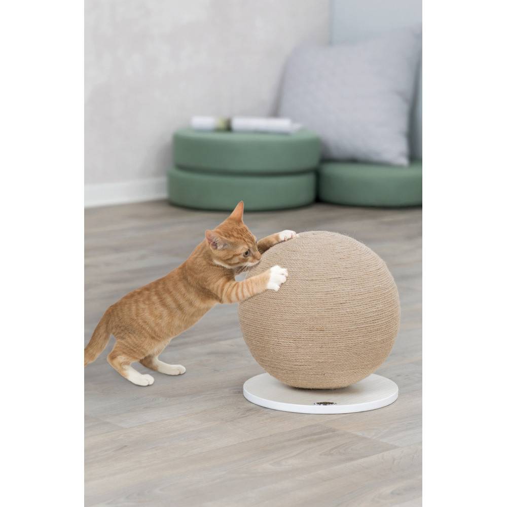 animallparadise - Griffoir boule ø 29 cm, forme rond  pour chat monté sur plateau. - Image 3