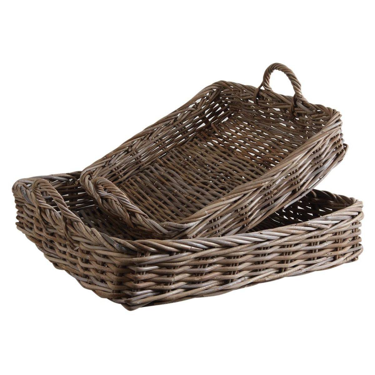 Aubry Gaspard - Plateaux en poelet gris (Lot de 2) - Image 1