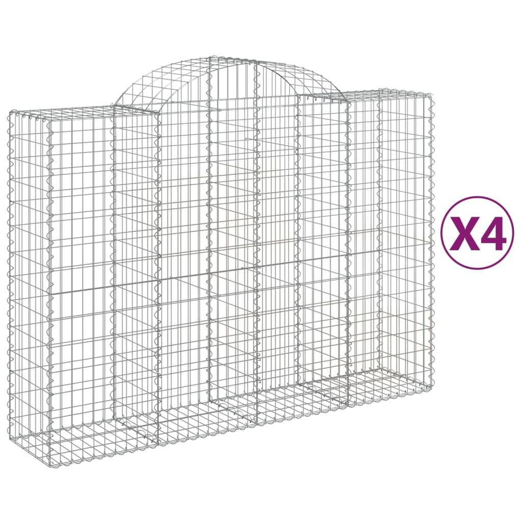 Vidaxl - Paniers à gabions arqués 4 pcs 200x50x140/160 cm Fer galvanisé vidaXL 3146364 - Image 2
