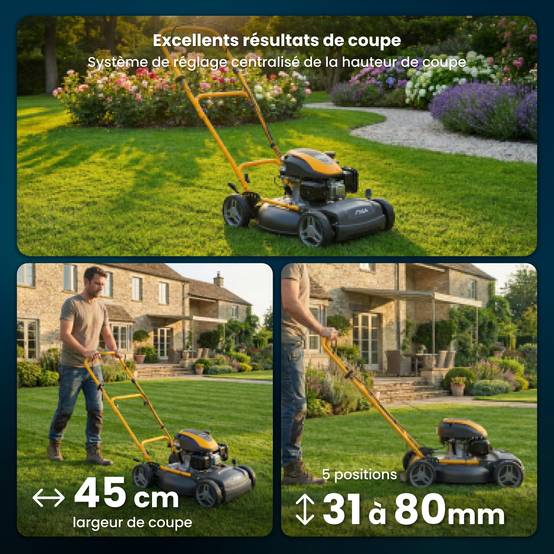 Stiga - Tondeuse Multiclip 47, 123 cc, 45 cm, mulching, guidon pliable - STIGA - Image 4