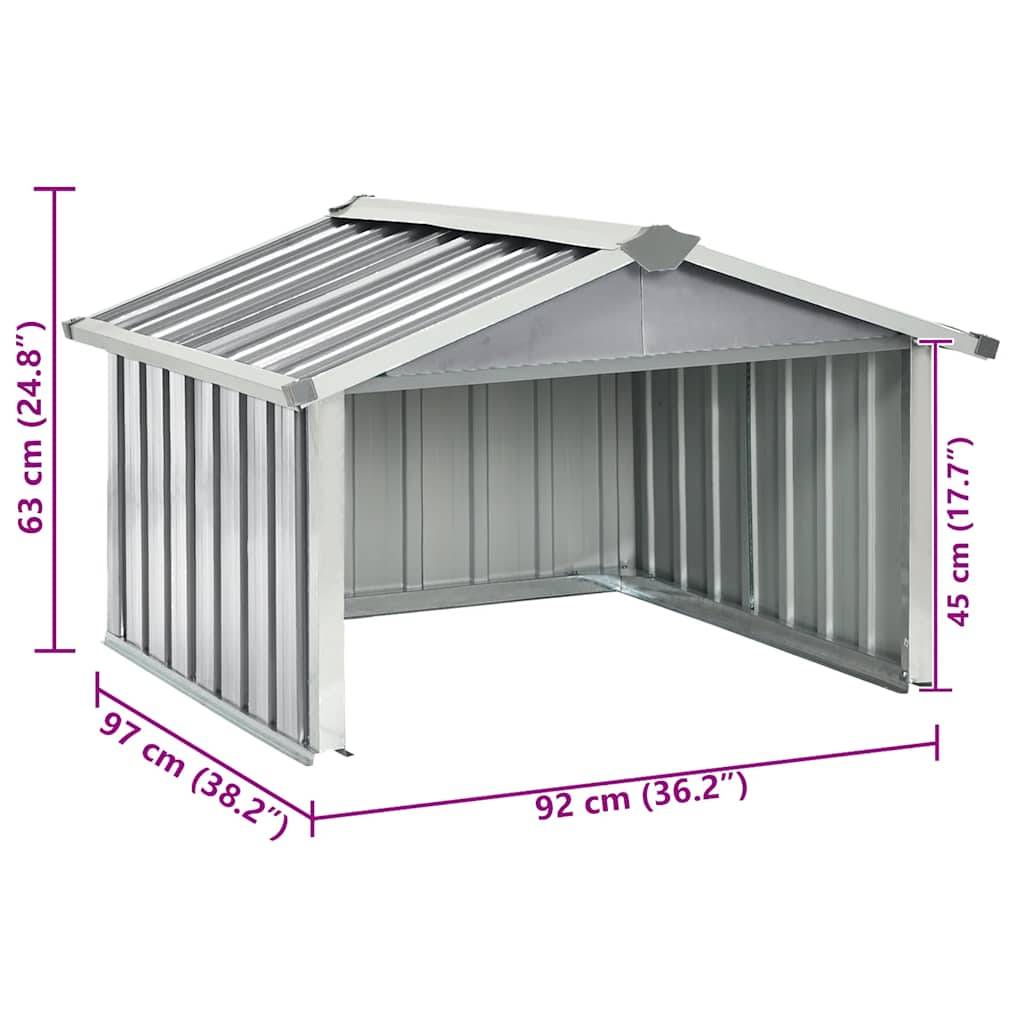 PANGIVO - Abri pour robot tondeuse en acier galvanisé gris - 92x97x63 cm - Surface au sol 0,67m² - PANGIVO - Image 9