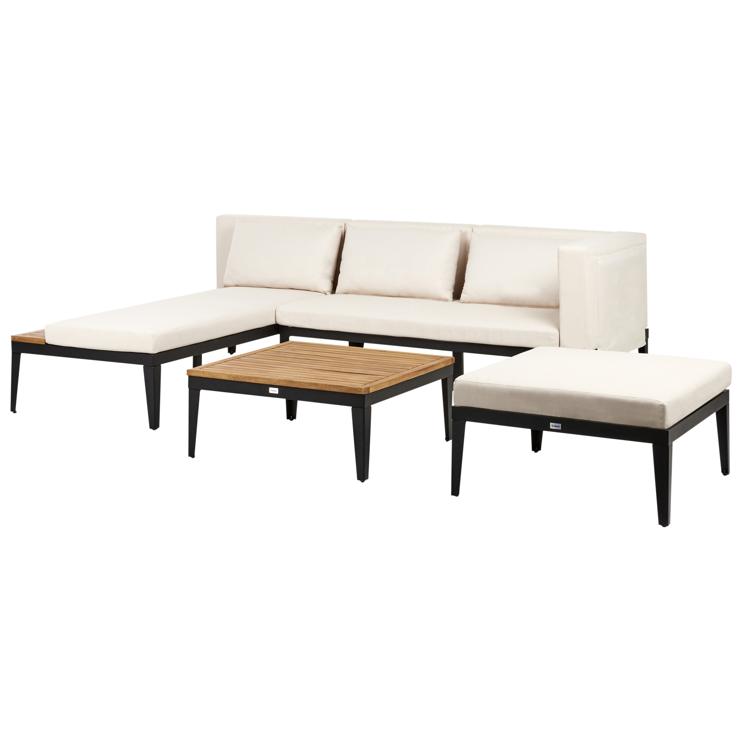 Canapé d'angle en bois avec table basse - Image 3