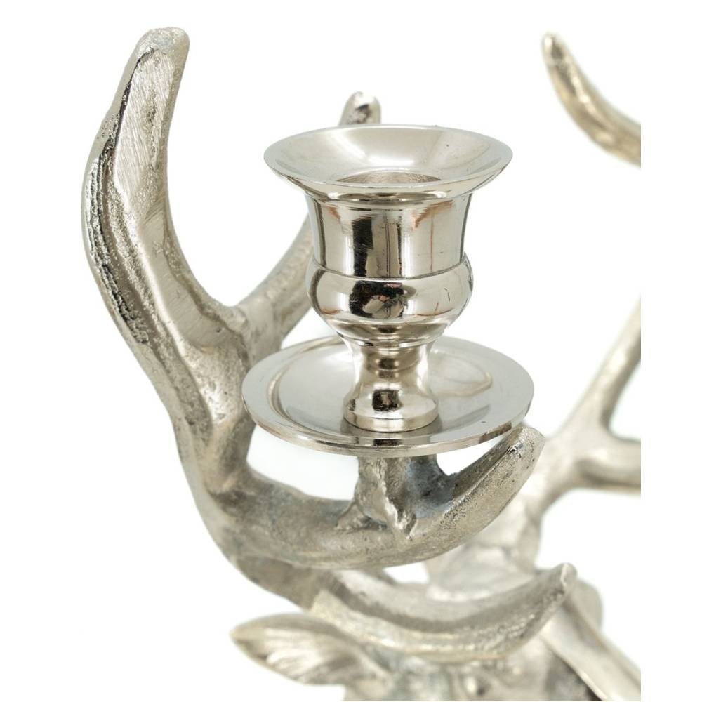 Aubry Gaspard - Bougeoir double tête de cerf en aluminium - Image 4