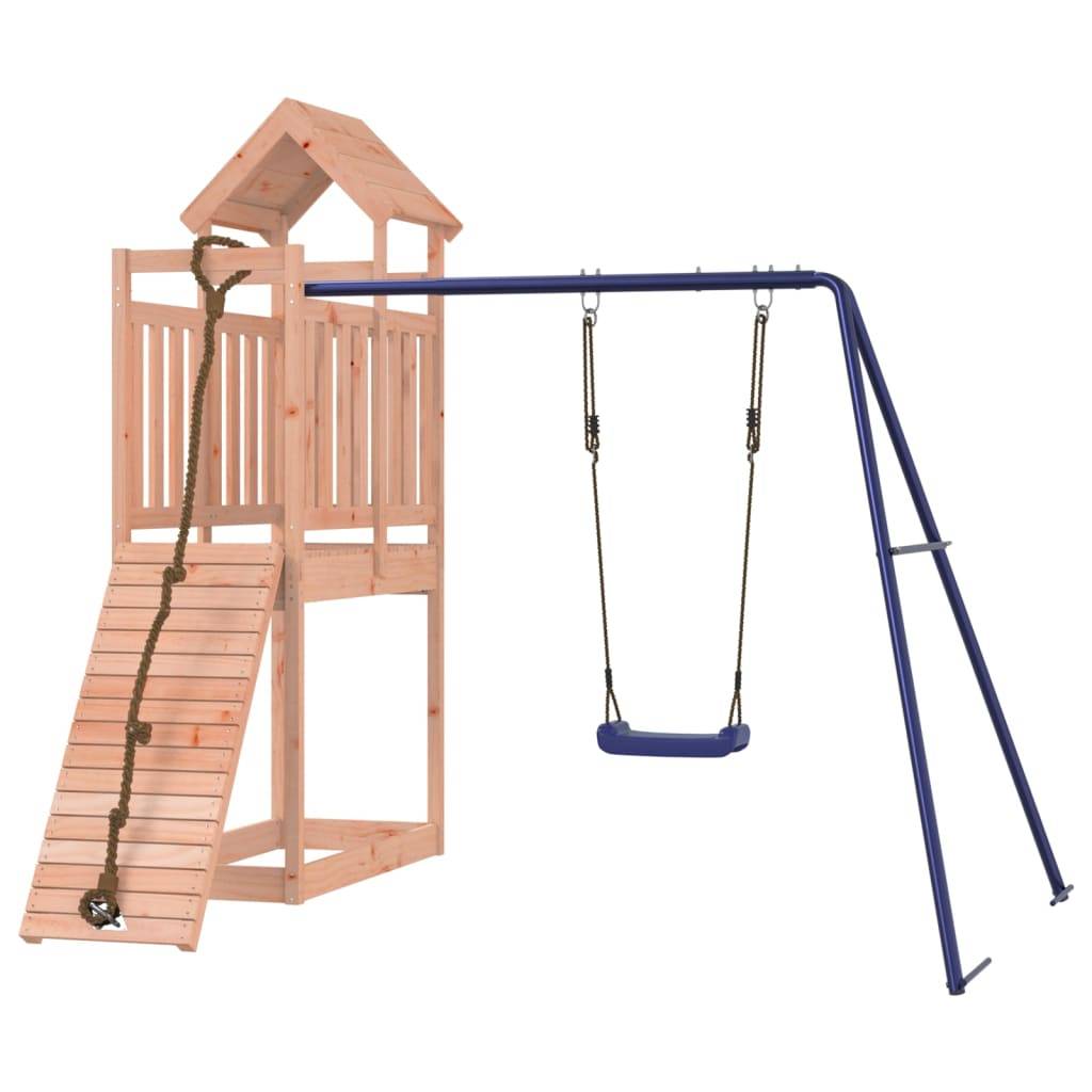 Helloshop26 - Aire de jeux d'extérieur balançoires toboggan portiques robuste jeux jardin 243 x 186 x 214 cm bois massif de douglas - Image 2