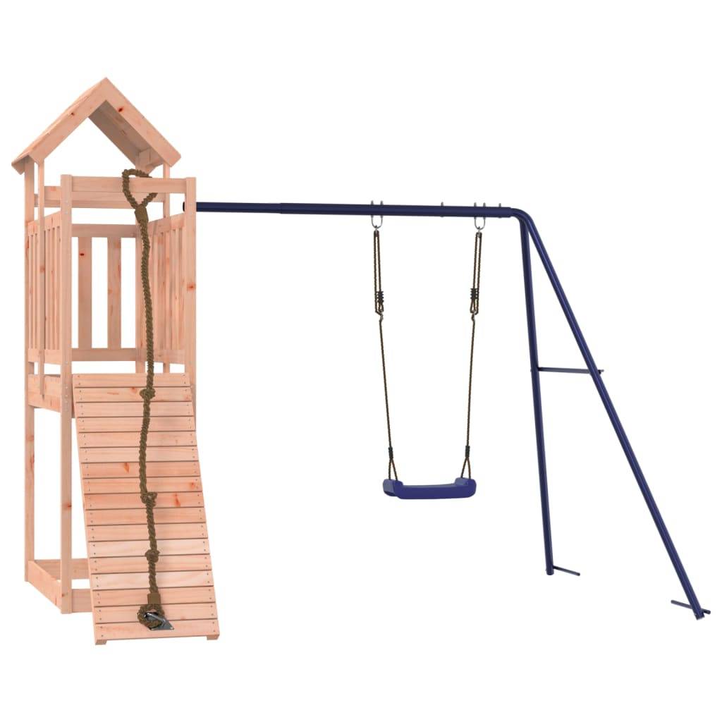 Helloshop26 - Aire de jeux d'extérieur balançoires toboggan portiques robuste jeux jardin 243 x 186 x 214 cm bois massif de douglas - Image 1