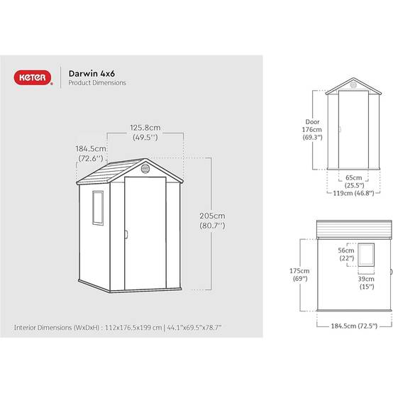 Keter - Abri de jardin en résine 2,3 m² Keter DARWIN 4x6 Vert - Image 4