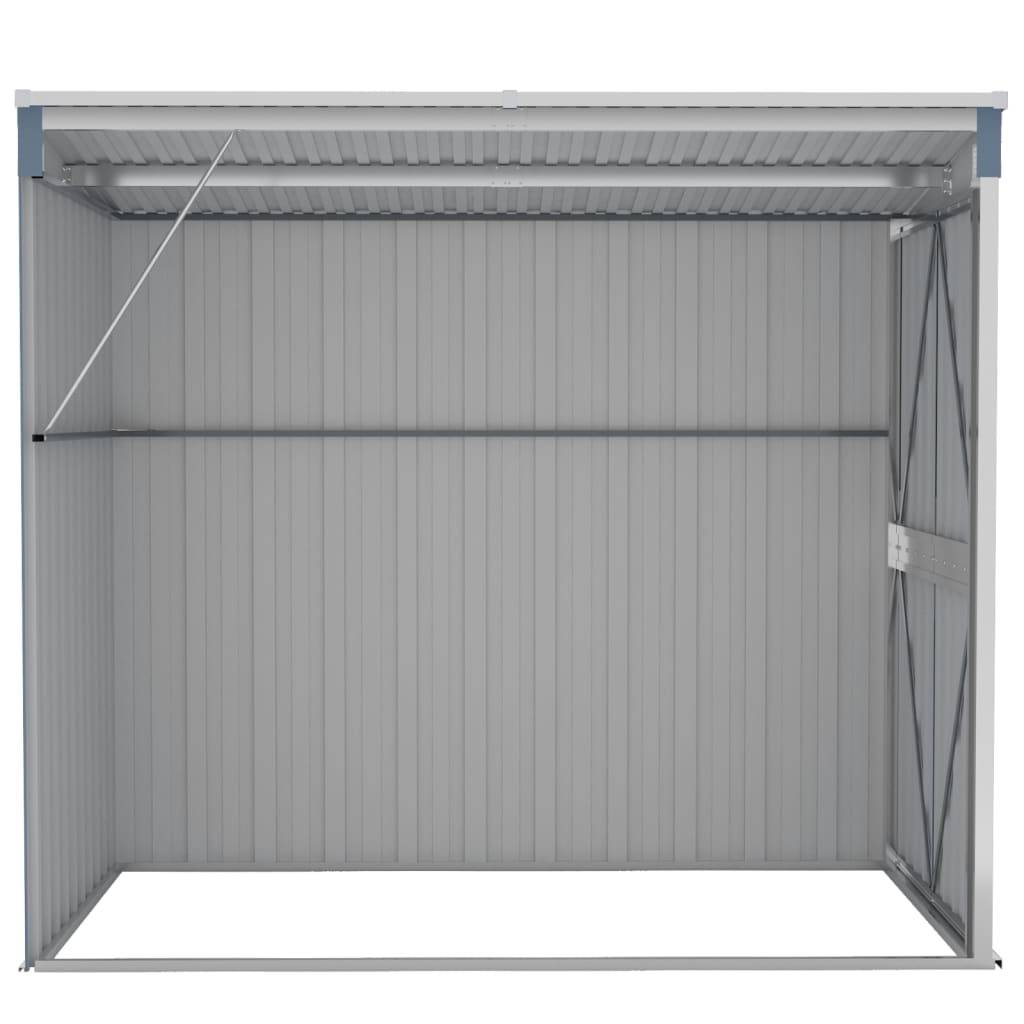 Helloshop26 - Abri de jardin cabane cabanon maison de stockage remise extérieur hangar outils robuste mural 118 x 194 x 178 cm acier galvanisé gris - Image 4