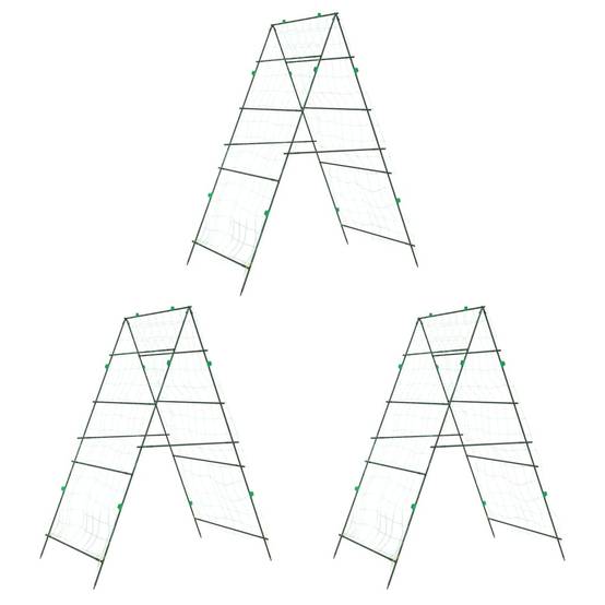 Lot de 3 Treillis Potager en Acier Forme A Support Robuste pour Légumes et Plantes Vert – ComfortXL Outdoor Living - Image 2