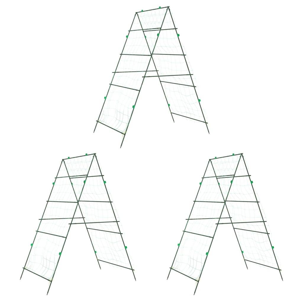 Lot de 3 Treillis Potager en Acier Forme A Support Robuste pour Légumes et Plantes Vert – ComfortXL Outdoor Living - Image 2