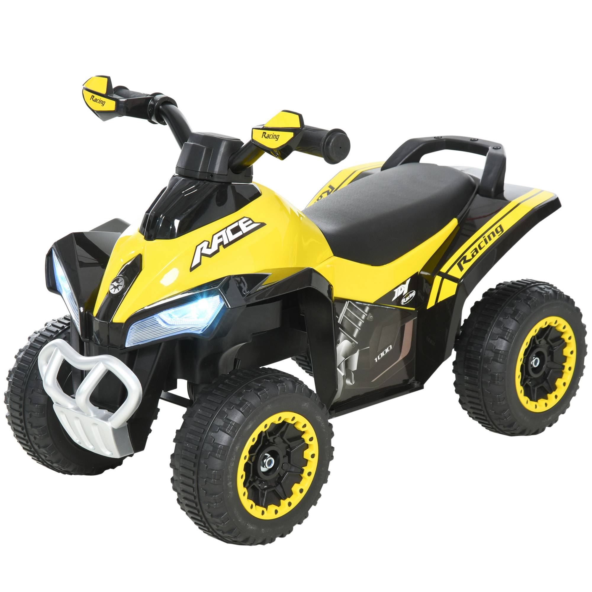 Porteur Enfants SANS Moteur Quad 18-36 Mois dim. 67L x 38l x 44H cm Effets Lumineux et sonores Jaune Noir PAS ÉLECTRIQUE - Image 2