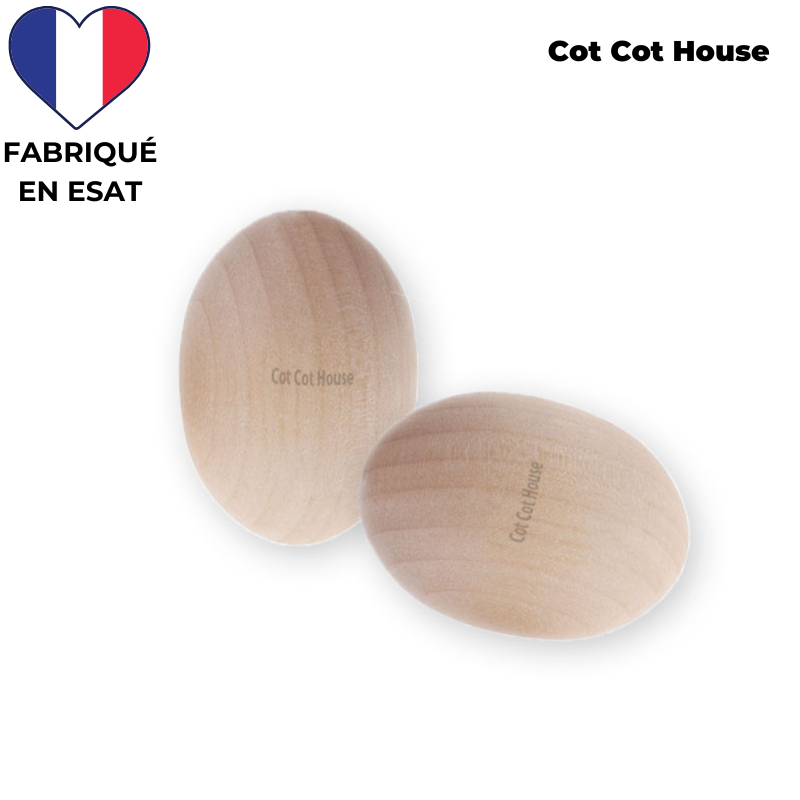 Oeuf factice en bois fabriqué en france ! - Cot Cot House - Image 1