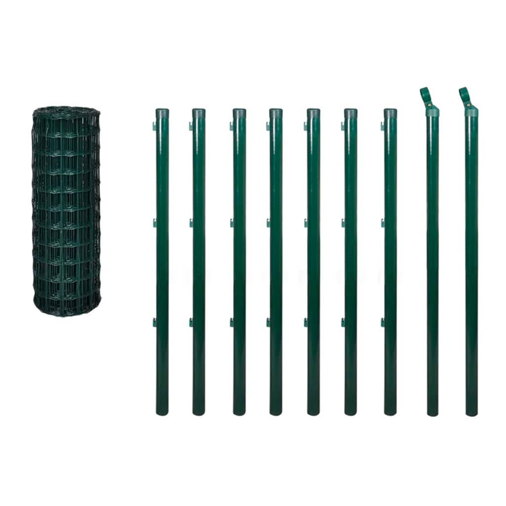 Clôture Jardin Fil Acier Enclos Haute Résistance Kit 10x1,5m Vert - ComfortXL Outdoor Living - Image 2