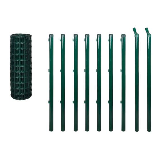 Clôture Jardin Fil Acier Enclos Haute Résistance Kit 10x1,5m Vert - ComfortXL Outdoor Living - Image 3