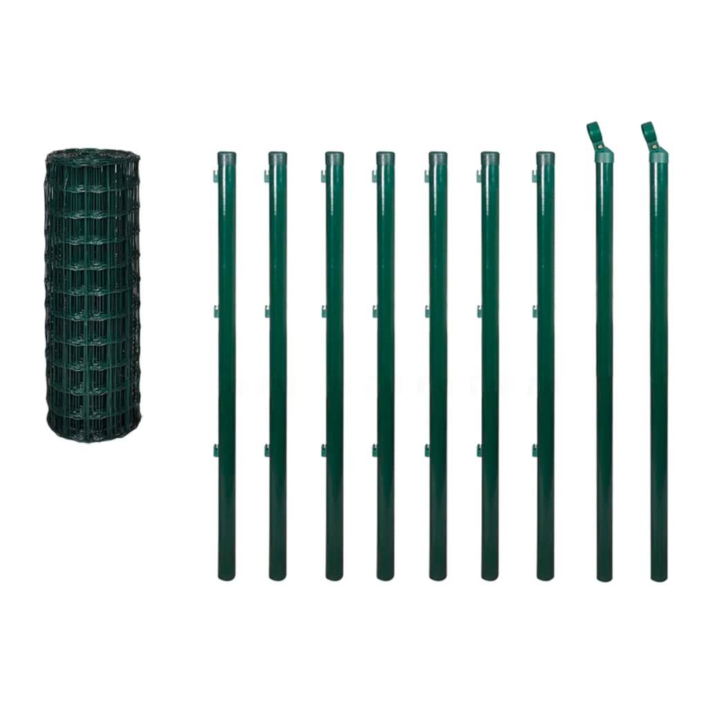 Clôture Jardin Fil Acier Enclos Haute Résistance Kit 10x1,5m Vert - ComfortXL Outdoor Living - Image 3