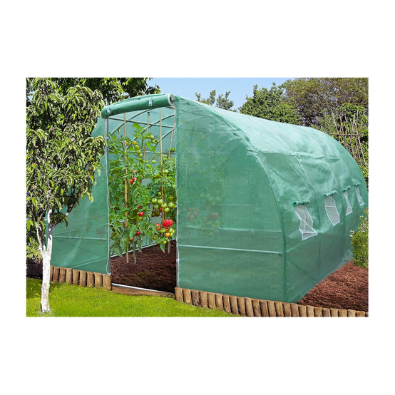 Serre tunnel de jardin 3x6m en aluminium stable Serre avec ancrage au sol Porte et fenêtres enroulables pour jardin - Image 2