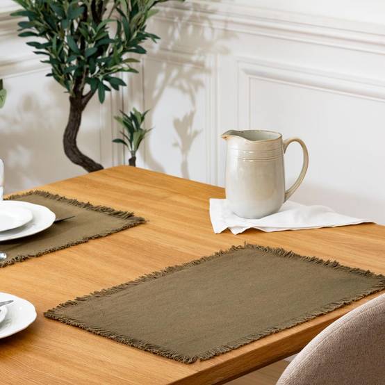 Set de Table Déco "Maha" 30x45cm Vert Kaki - Image 3