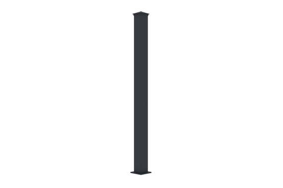 Casanoov Portillon bois composite 1m ATHOS H.140cm teck avec cadre aluminium + 2 poteaux EIFEL aluminium 10x10cm 140 x 300 cm Anthracite - Image 4