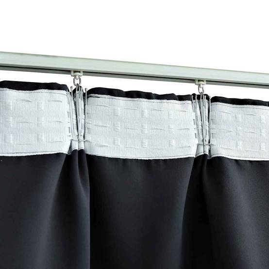 Rideaux occultants - Panneaux de rideau avec crochets 2 pcs Noir 140x245 cm - Image 3