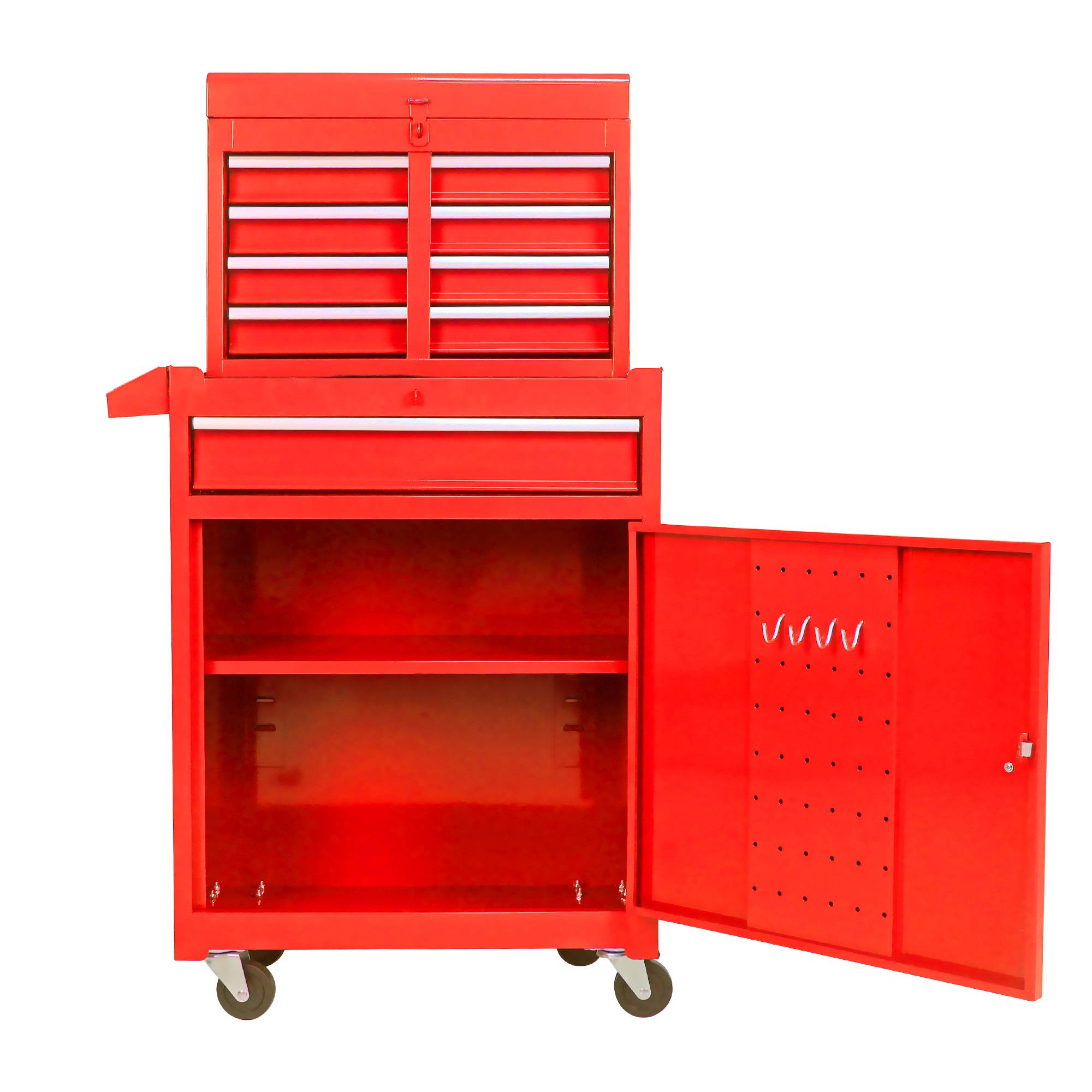 ComfortXL - Coffre à Outils Mobile 2 en 1 Rouge, Servante d'Atelier 6 Tiroirs Modulable – ComfortXL Outdoor Living - Image 2