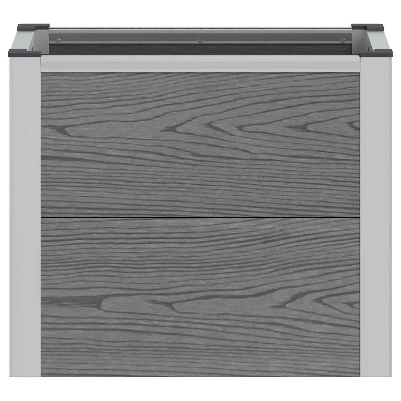 ComfortXL - Jardinière Surélevée WPC Aluminium Culture Légumes Fleurs 50x30x42cm Gris - ComfortXL Outdoor Living - Image 4