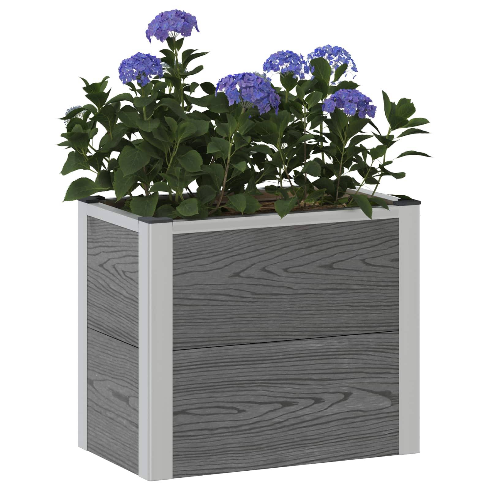 ComfortXL - Jardinière Surélevée WPC Aluminium Culture Légumes Fleurs 50x30x42cm Gris - ComfortXL Outdoor Living - Image 3