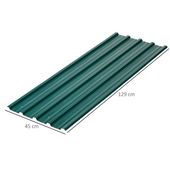 Lot de 12 panneaux en acier galvanisé Résistant aux Intempéries, vert, dim. d'un panneau 129L x 45l cm - Image 5
