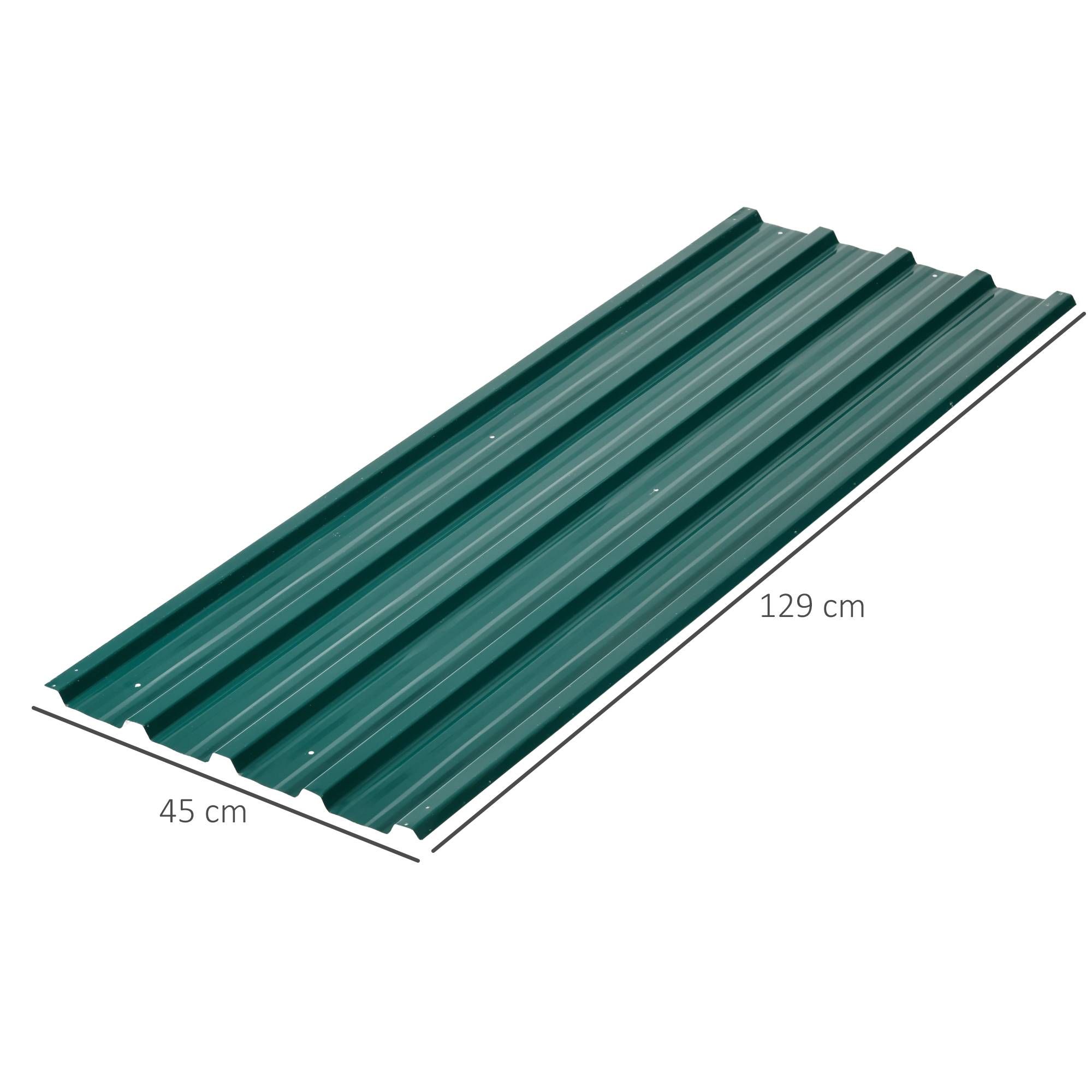 Lot de 12 panneaux en acier galvanisé Résistant aux Intempéries, vert, dim. d'un panneau 129L x 45l cm - Image 5