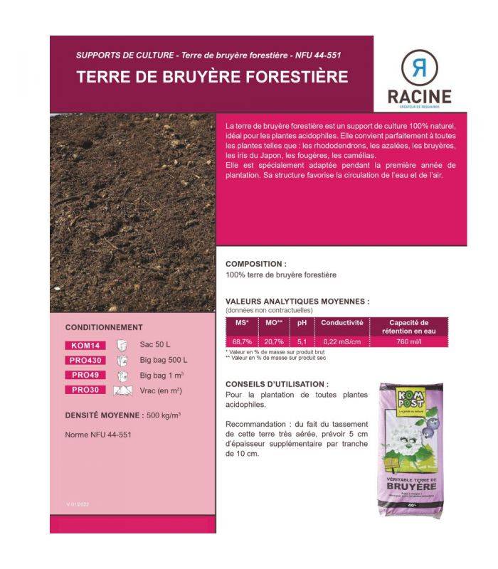 Terre de bruyère forestière pour plantation 10 sacs de 40 litres - Image 5