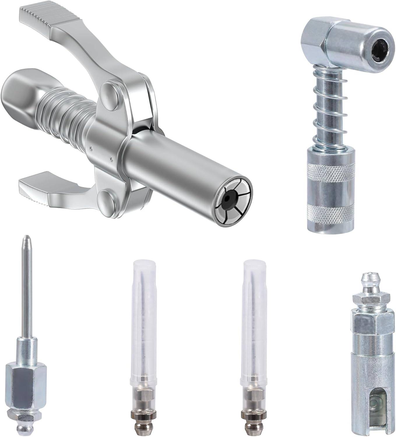 Embout de Pompe à Graisse Manuelle avec Aiguille, Coupleur Rapide pour Pistolet à Graisse 1/8‘’npt avec Aiguille d'Injecteur, 6pcs-Lytech - Image 1