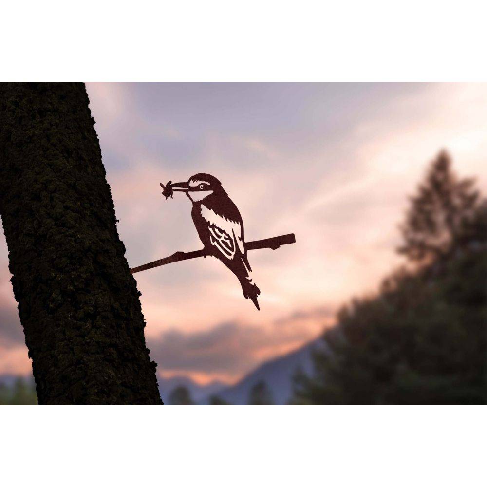 Metalbird - Oiseau sur pique guêpier d'europe en acier corten - Image 2