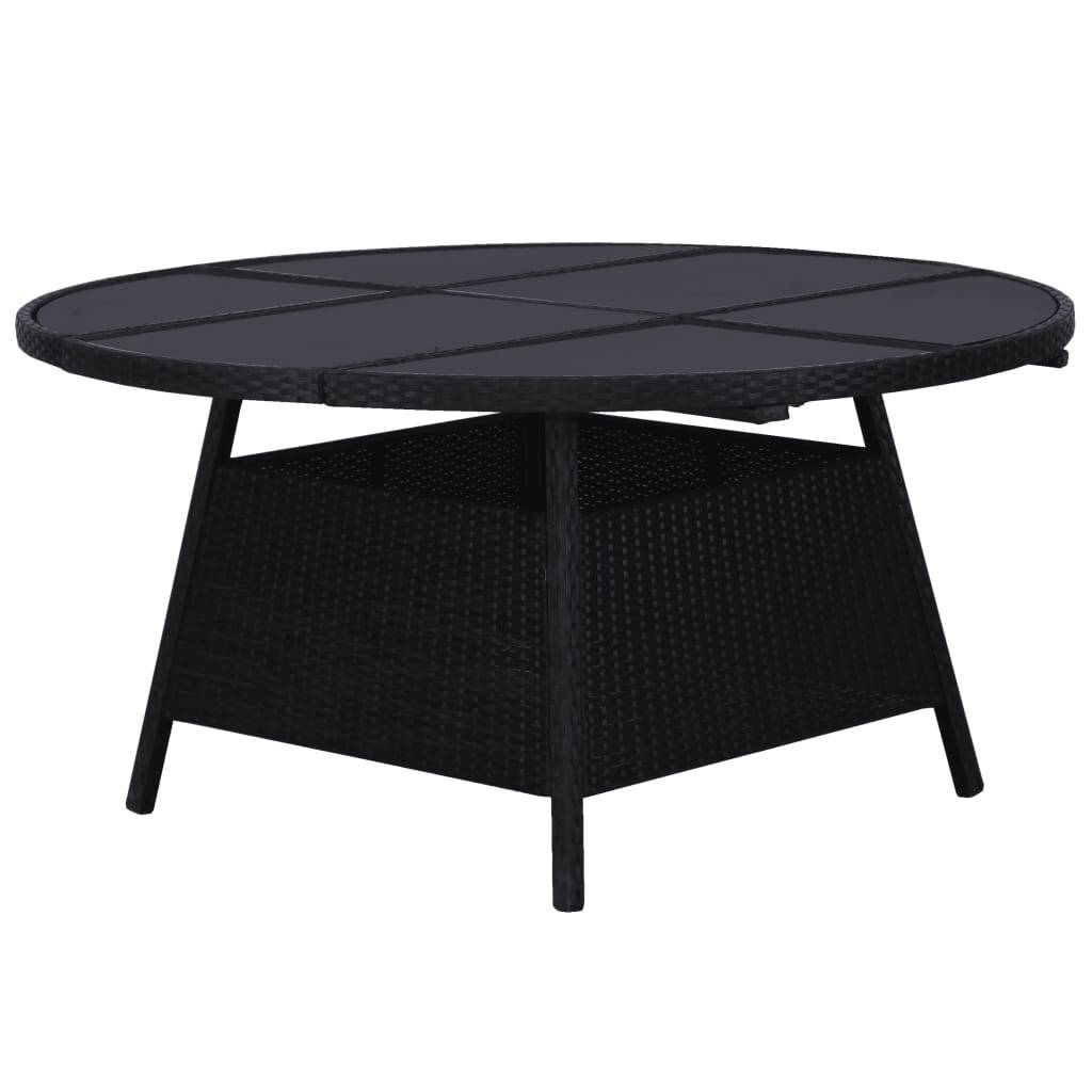 Vidaxl - Ensemble à manger d'extérieur 9pcs coussins résine tressée noir vidaXL 43924 - Image 8