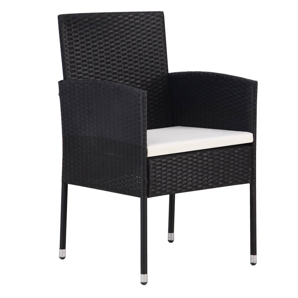 Vidaxl - Ensemble à manger d'extérieur 9pcs coussins résine tressée noir vidaXL 43924 - Image 5