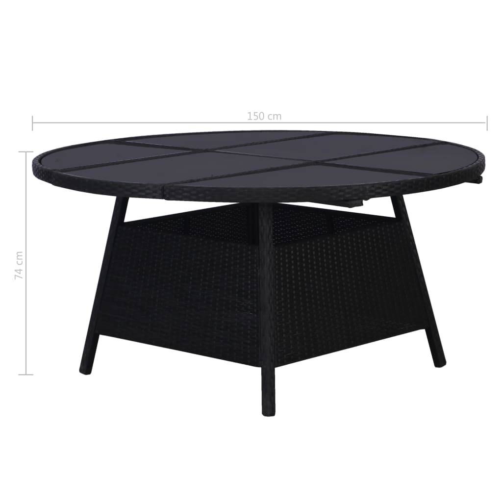 Vidaxl - Ensemble à manger d'extérieur 9pcs coussins résine tressée noir vidaXL 43924 - Image 7