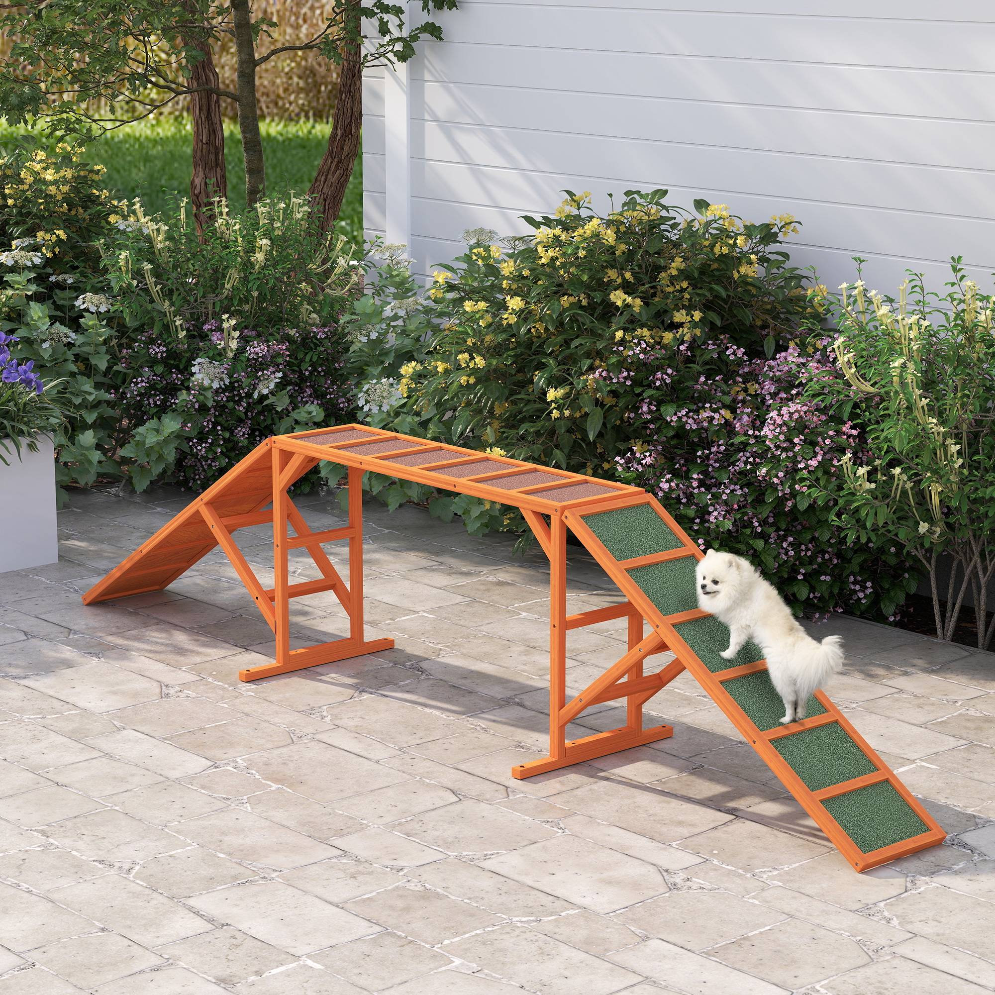 ComfortXL - Rampe agilité chien bois d’épicéa 335 x 55 x 60 cm orange antidérapante pour jardin - ComfortXL Outdoor Living - Image 3