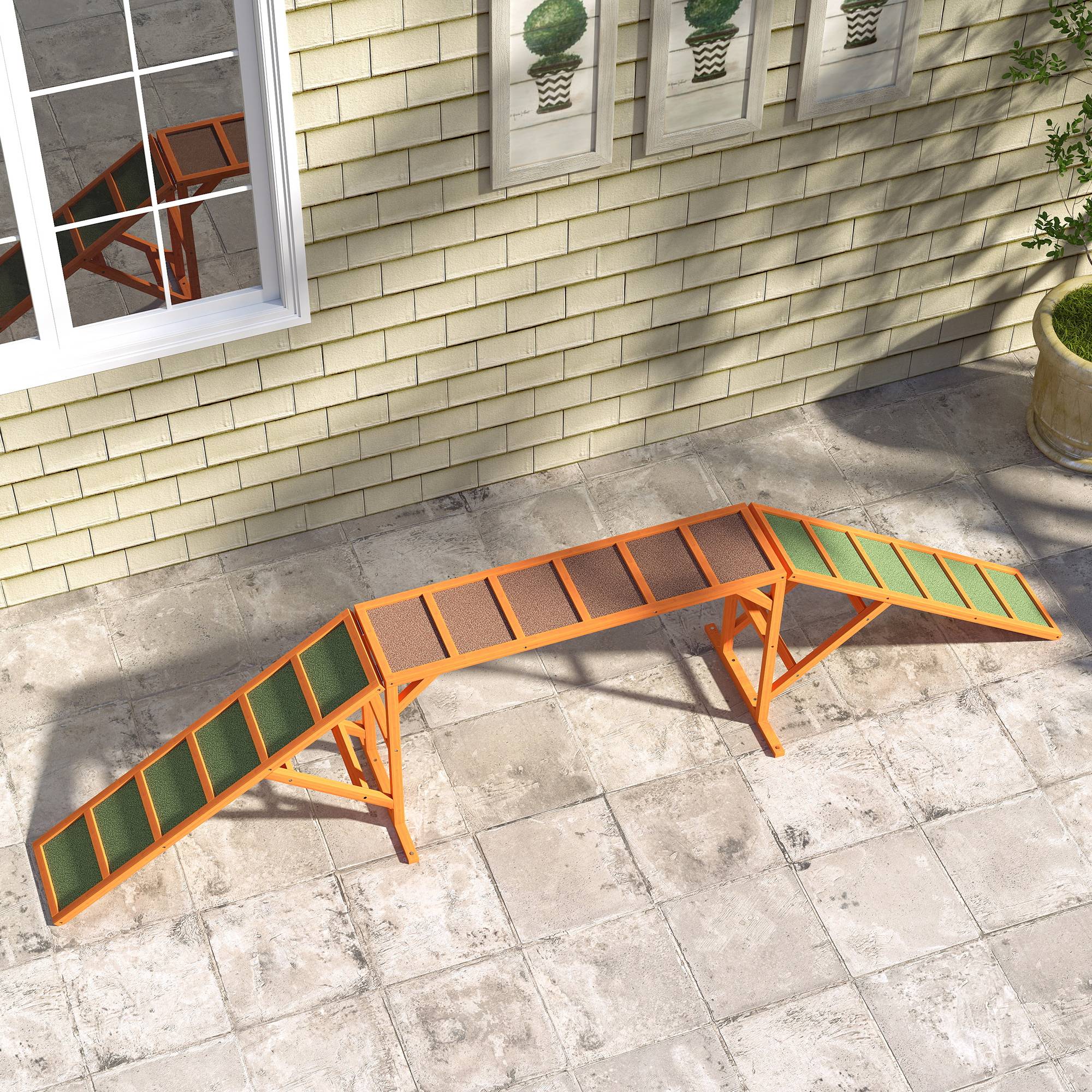 ComfortXL - Rampe agilité chien bois d’épicéa 335 x 55 x 60 cm orange antidérapante pour jardin - ComfortXL Outdoor Living - Image 9