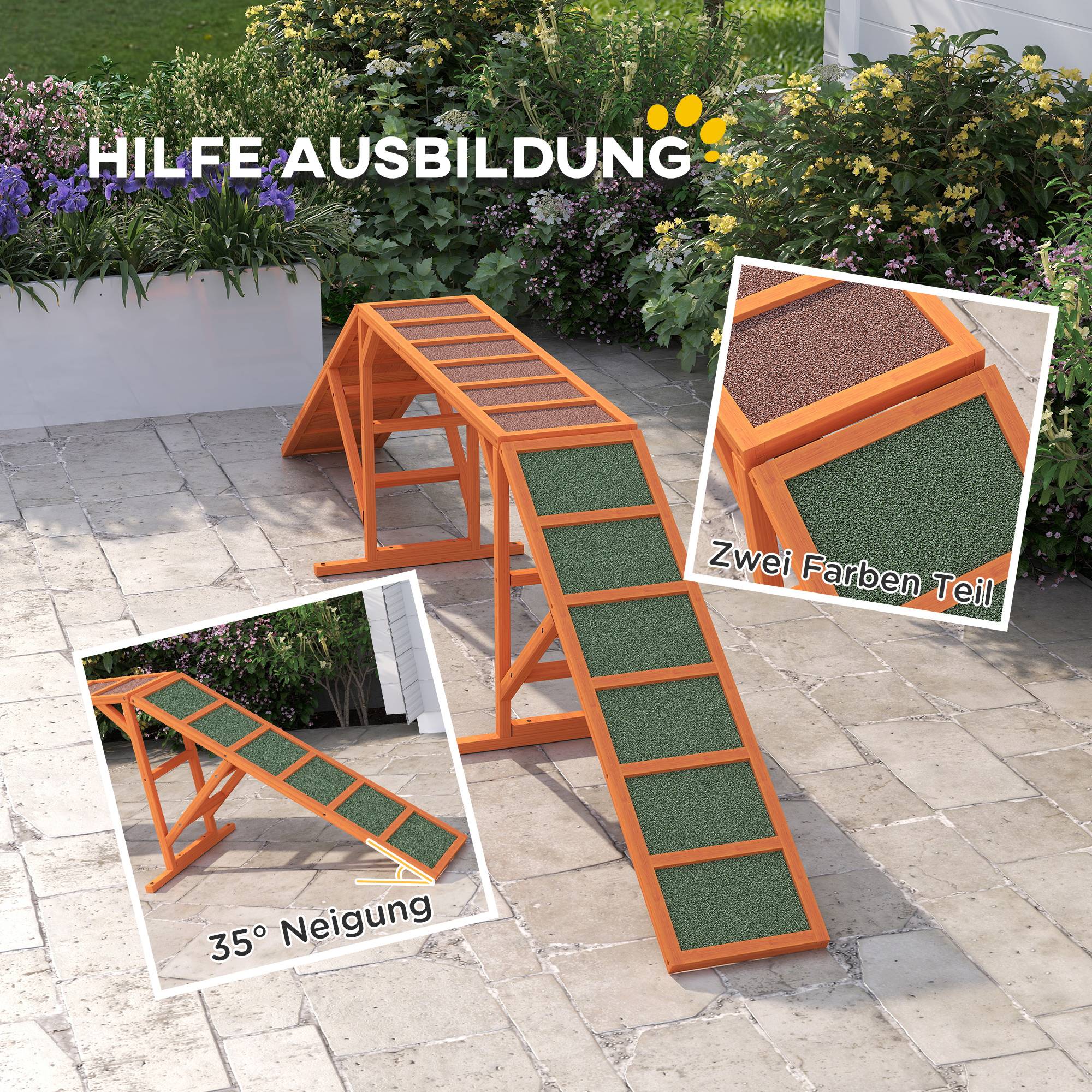 ComfortXL - Rampe agilité chien bois d’épicéa 335 x 55 x 60 cm orange antidérapante pour jardin - ComfortXL Outdoor Living - Image 7