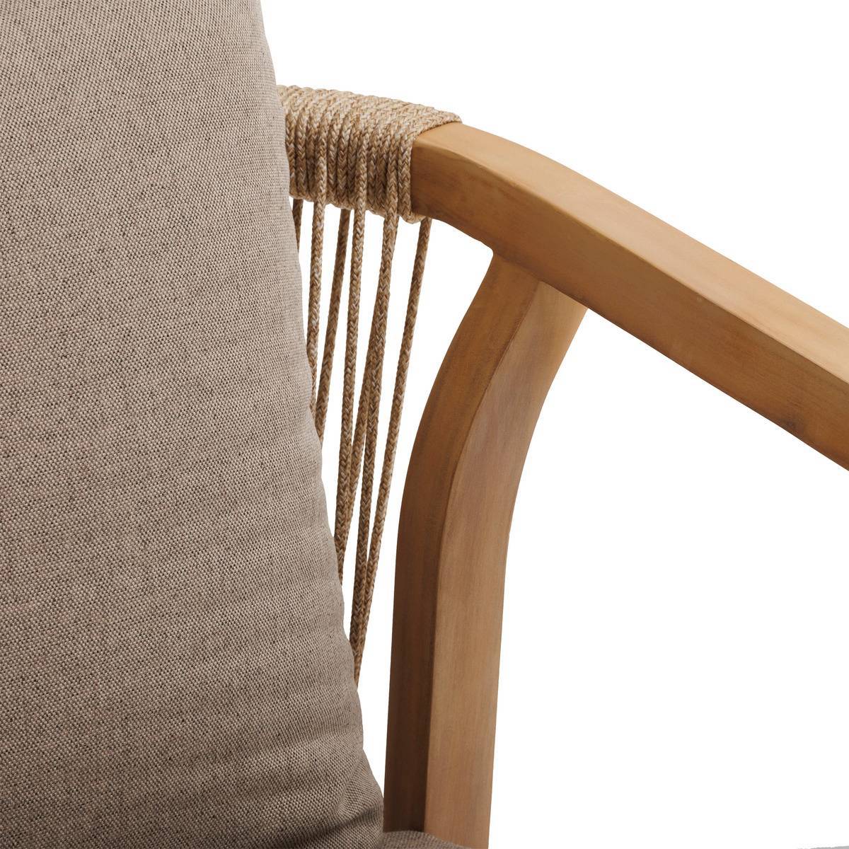 Hesperide - Lot de 2 fauteuils hauts de jardin "Papouasie" acacia  & taupe Hespéride - Image 3