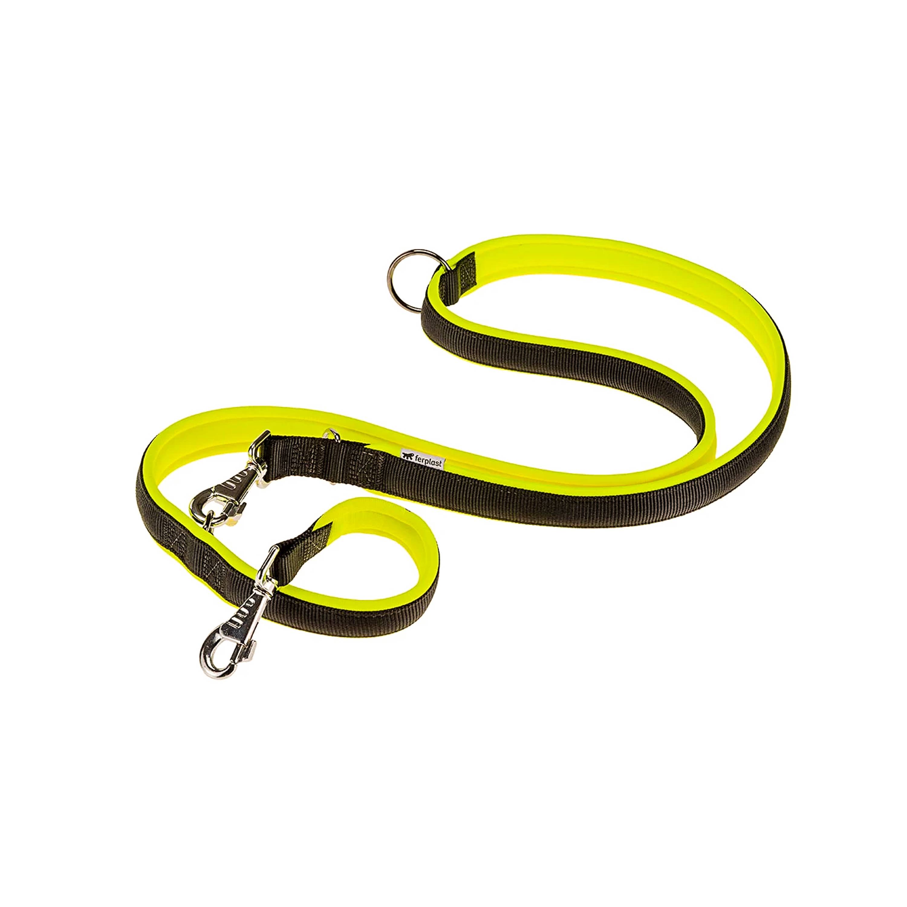 Ferplast - Ferplast Laisse pour chien Ferplast ERGOFLUO, Laisse de dressage pour chien taille grande, Poignée Rembourrée, Mousqueton en métal. Longueur réglable. - Image 1