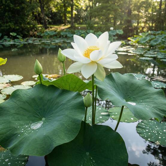 Lotus blanc - Nelumbo - Image 2