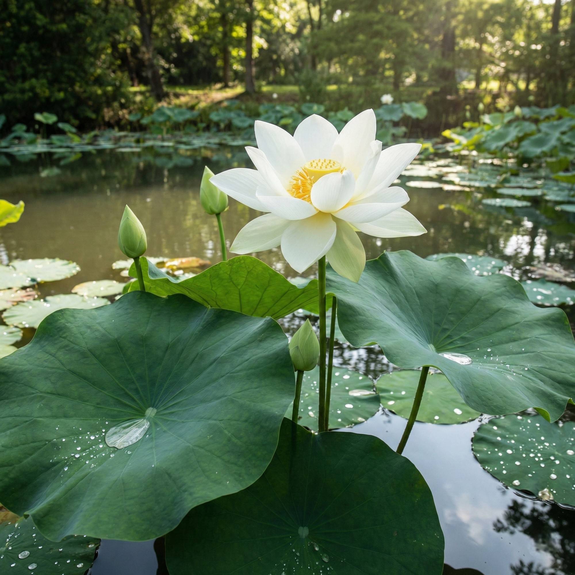 Lotus blanc - Nelumbo - Image 2