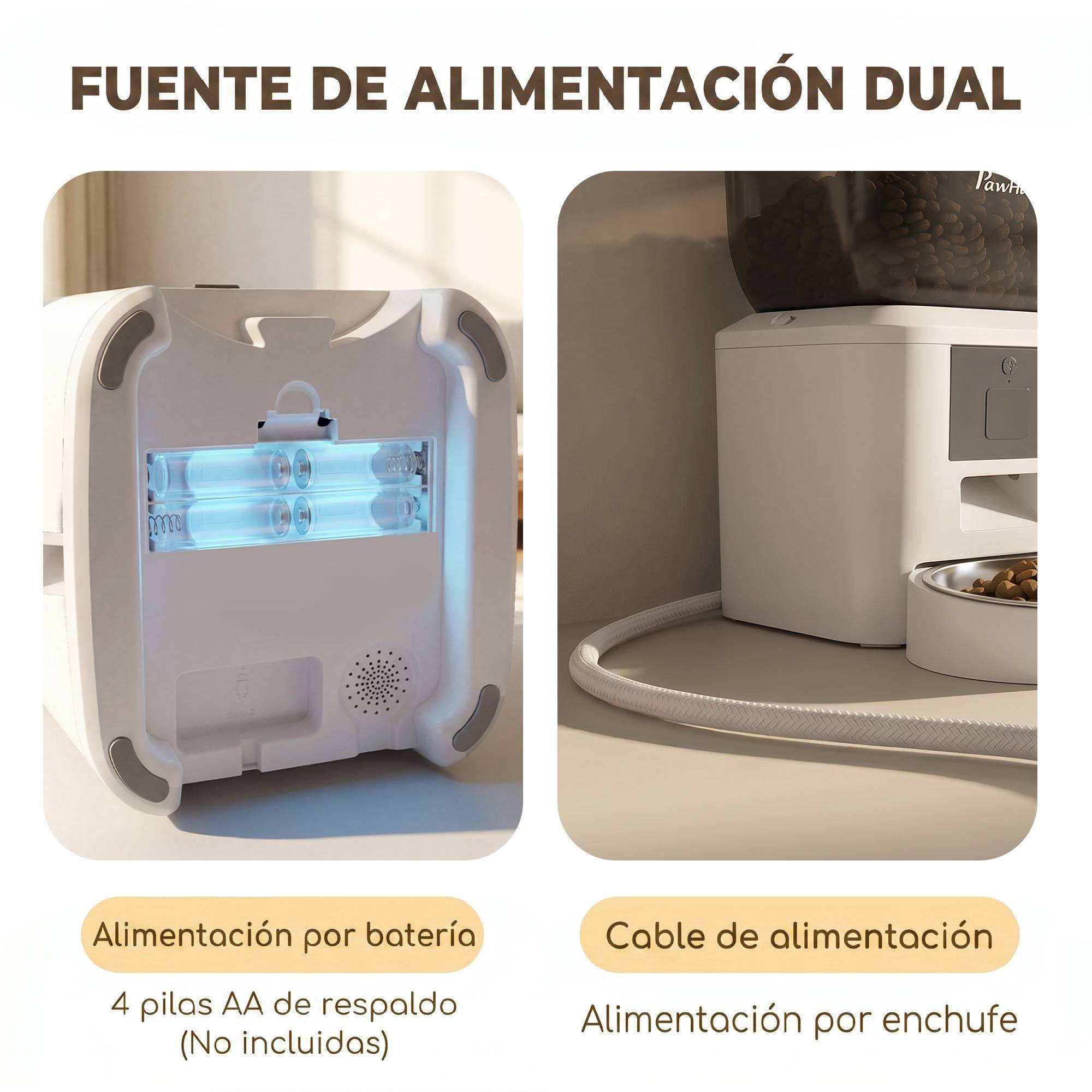 Distributeur automatique 4L WiFi 2.4G chat chien, pilotage appli, bol, 1-10 repas/jour, enregistrement vocal 10s - Image 9