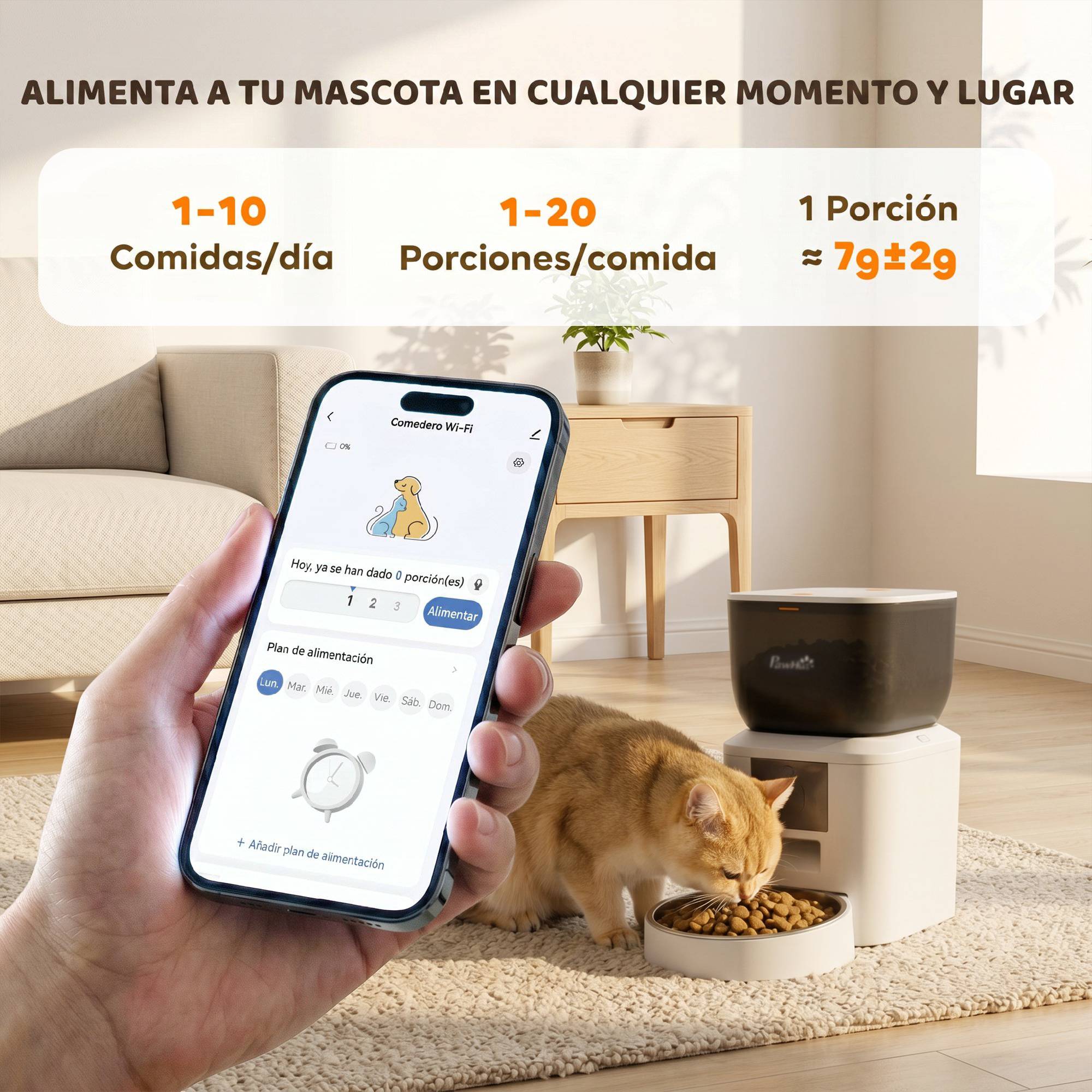 Distributeur automatique 4L WiFi 2.4G chat chien, pilotage appli, bol, 1-10 repas/jour, enregistrement vocal 10s - Image 6