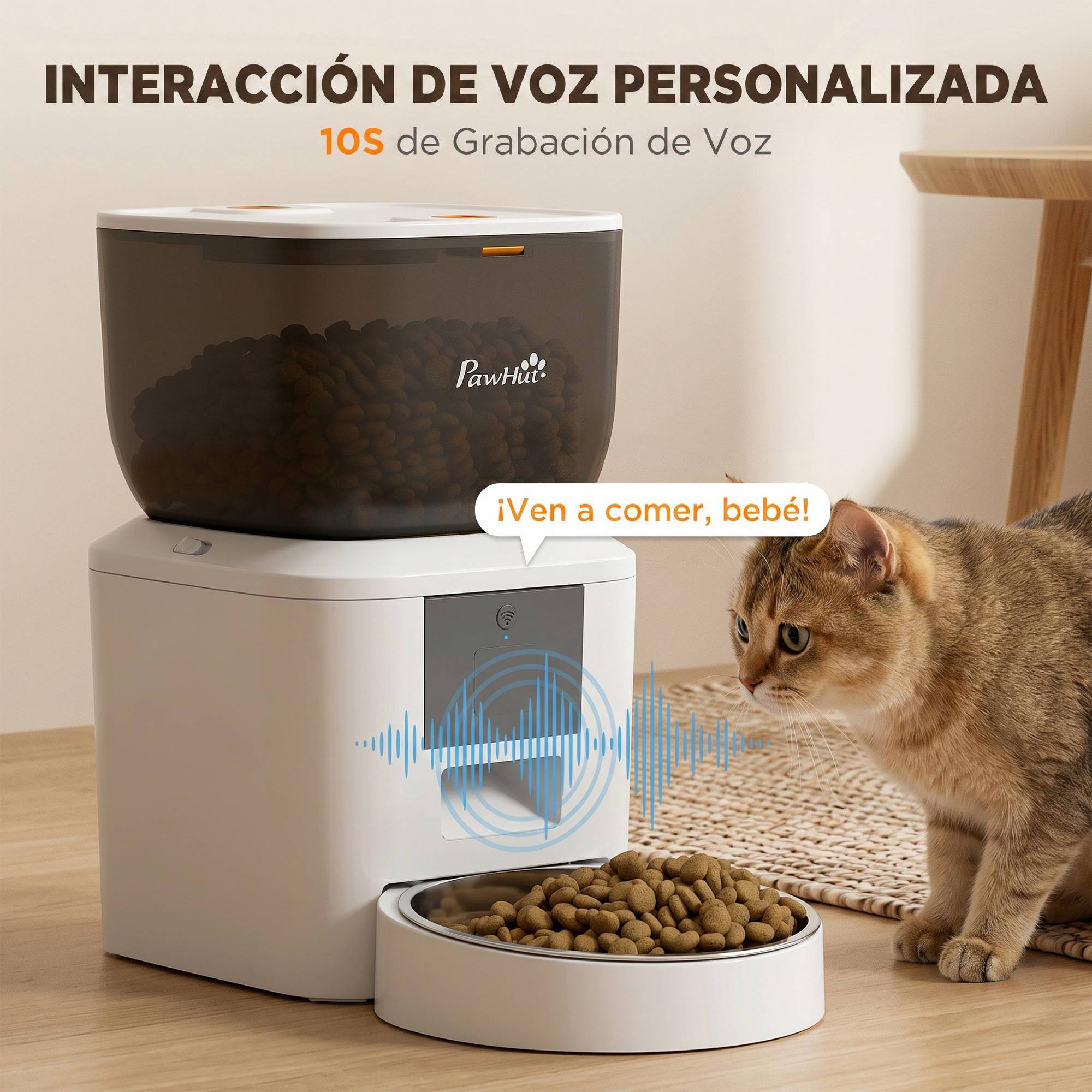 Distributeur automatique 4L WiFi 2.4G chat chien, pilotage appli, bol, 1-10 repas/jour, enregistrement vocal 10s - Image 7