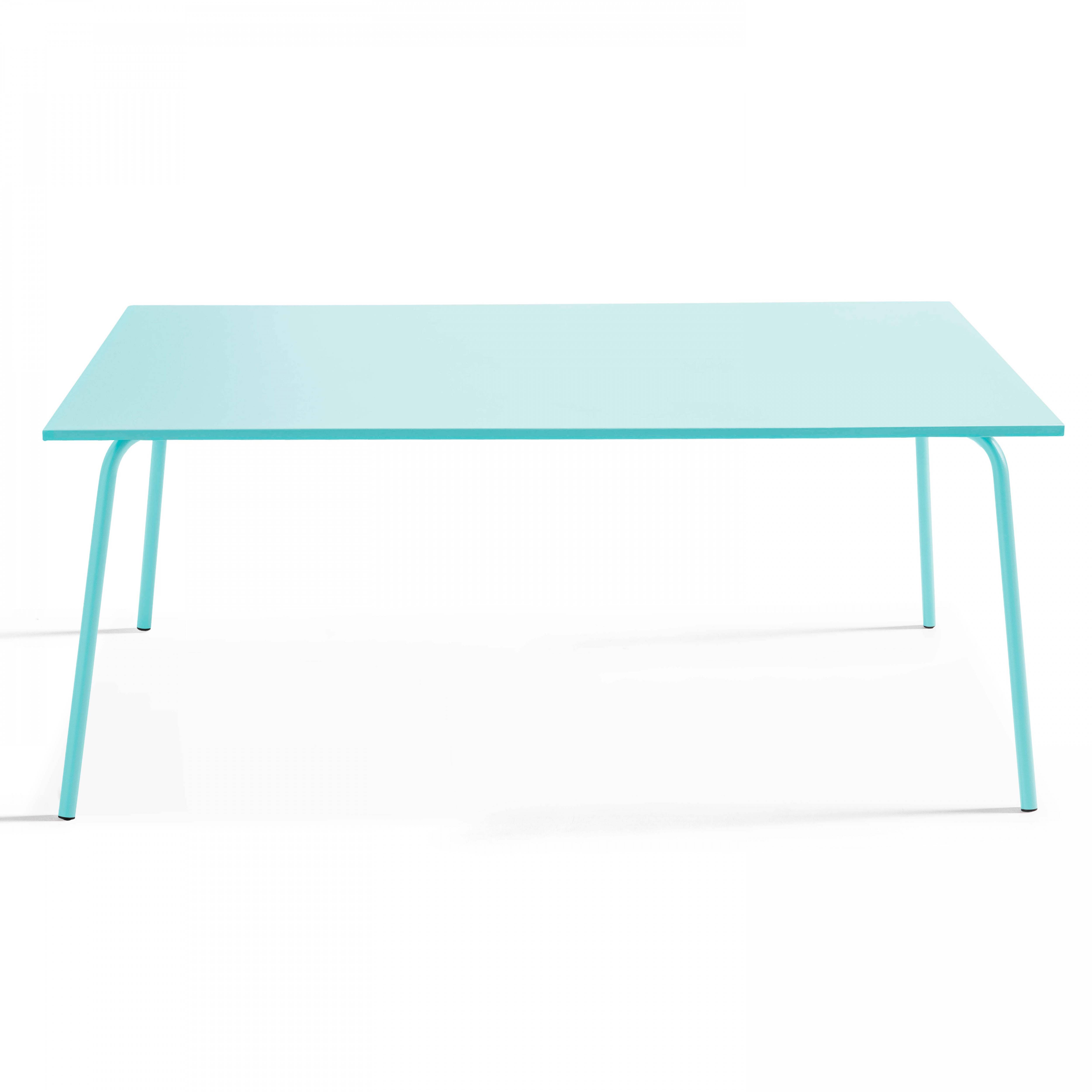 Oviala - Ensemble table de jardin et 6 fauteuils en métal turquoise Palavas - Oviala - Image 4