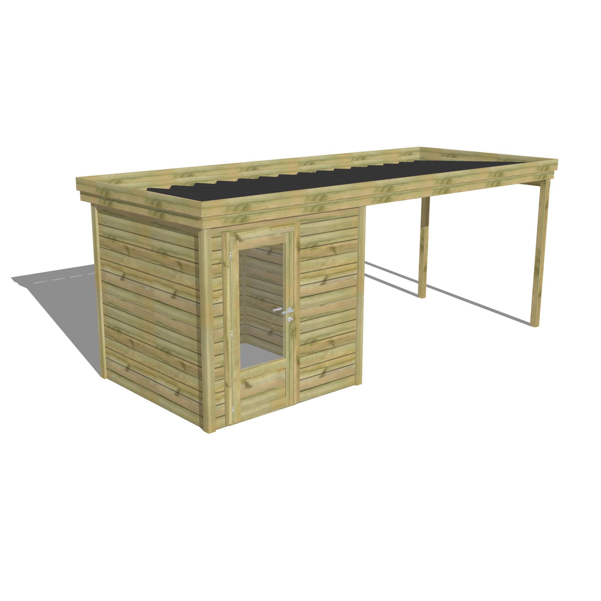 Abri Français - ABRI DE JARDIN bois autoclave 27mm - 5,64x2,14m / 12m2 - Bac acier - Abri Français - Image 1