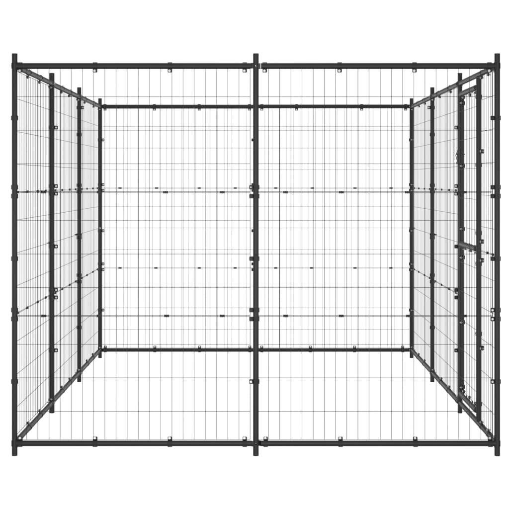 Helloshop26 - Chenil extérieur cage enclos parc animaux chien extérieur acier 7,26 m² - Image 5